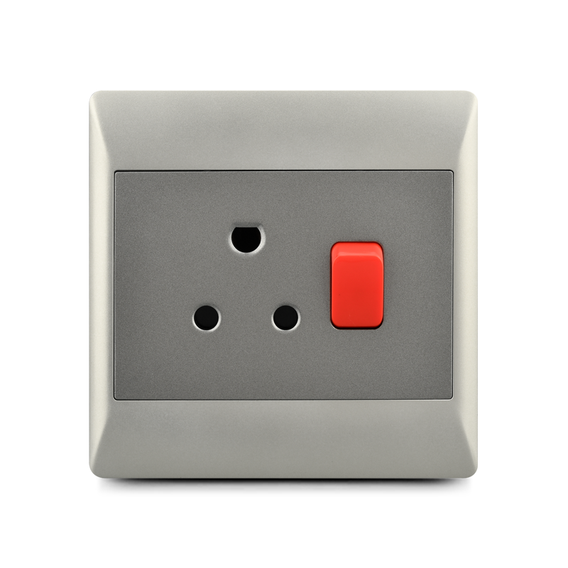 South Africa switch socket,1 lever switch+16A socket(4×4) 